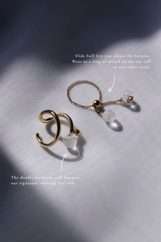 REI gold / multiway ear cuff & ring