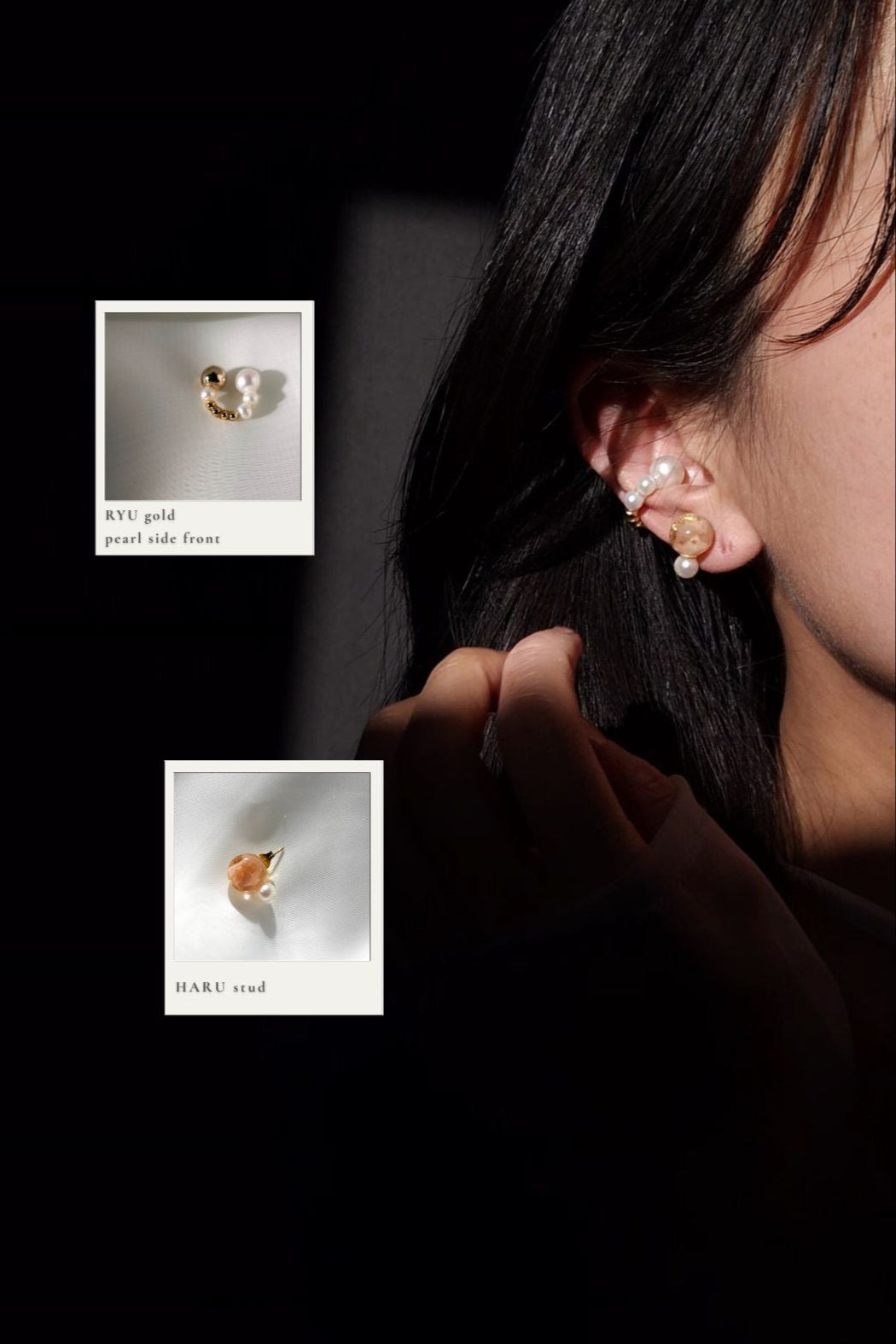 RYU - gold / reversible ear cuff