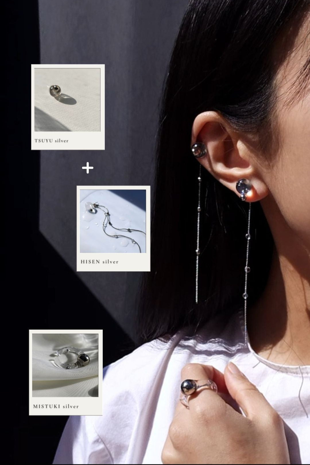 MITSUKI - silver / multiway ring & ear cuff