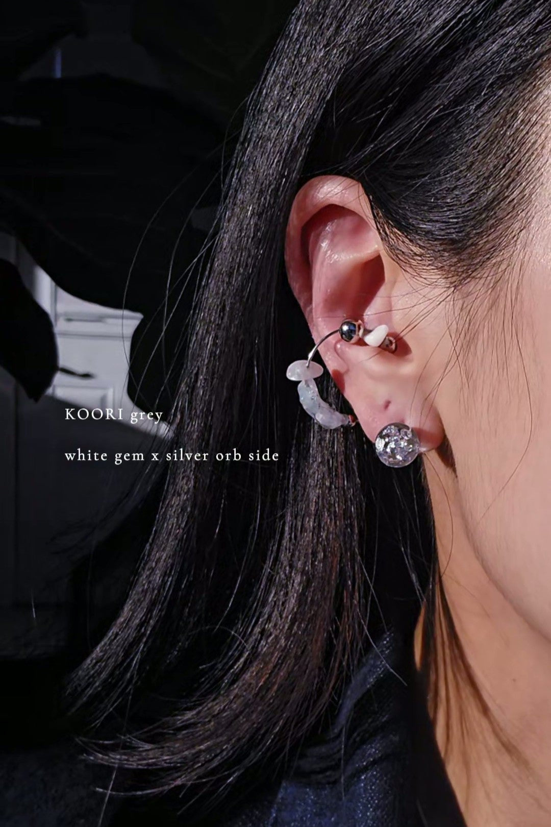 KOORI - grey / multiway ring & ear cuff