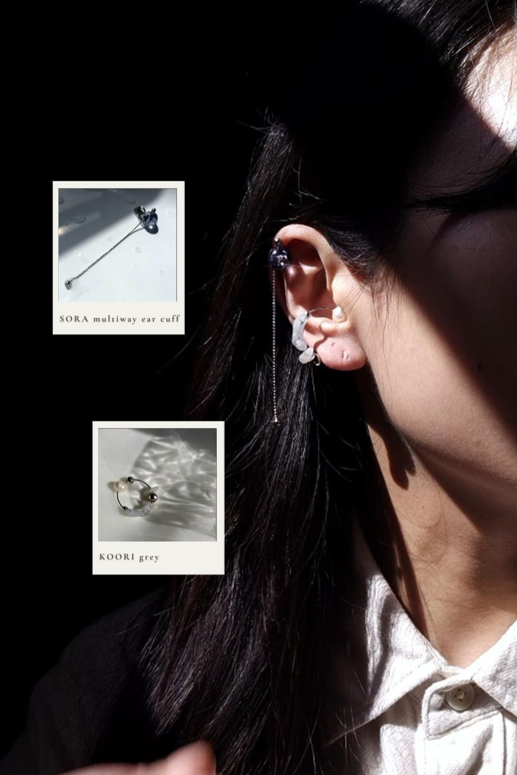 KOORI - grey / multiway ring & ear cuff