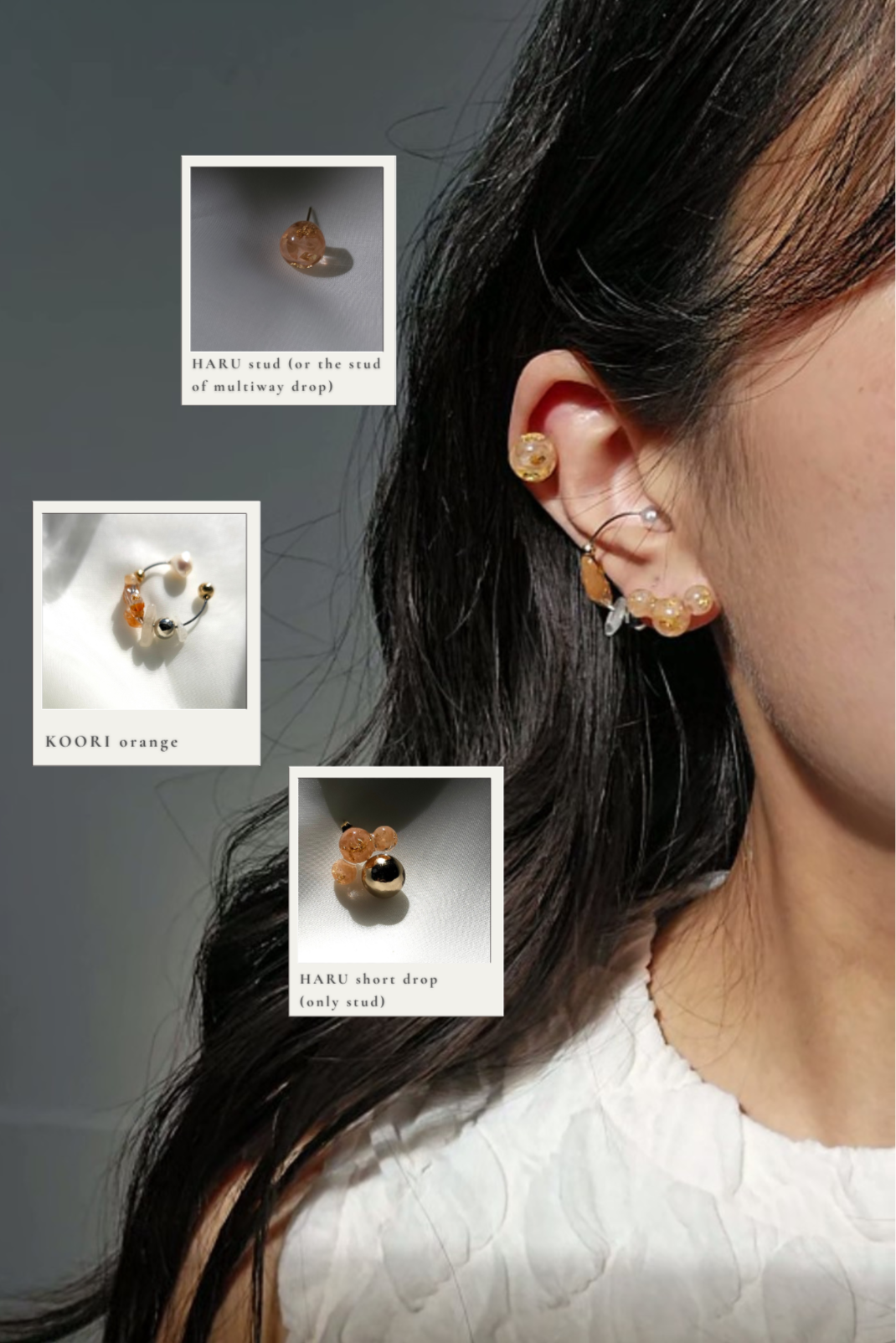 KOORI - orange / multiway ring & ear cuff