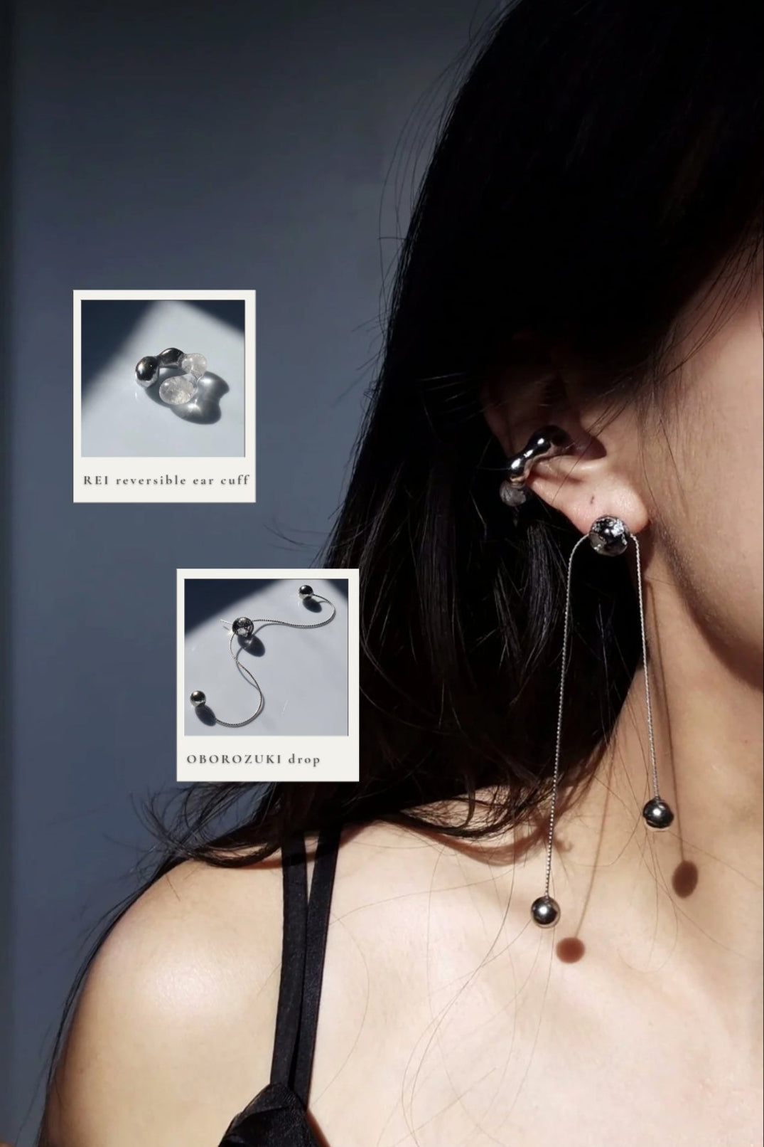 REI silver / reversible ear cuff
