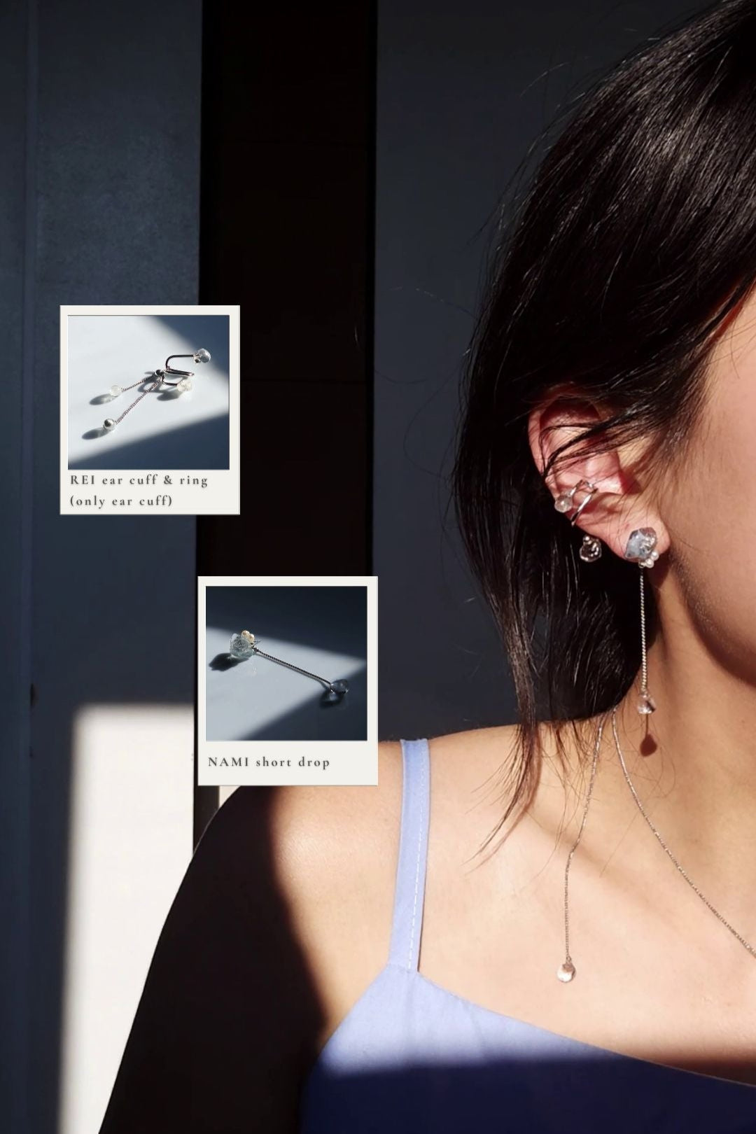 REI silver / multiway ear cuff & ring
