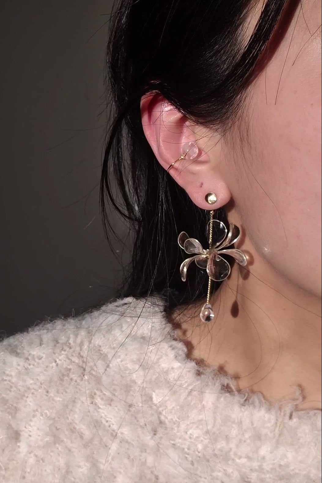 REI gold / chain ear cuff