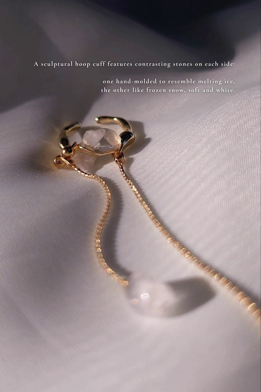 REI gold / multiway double chain ear cuff