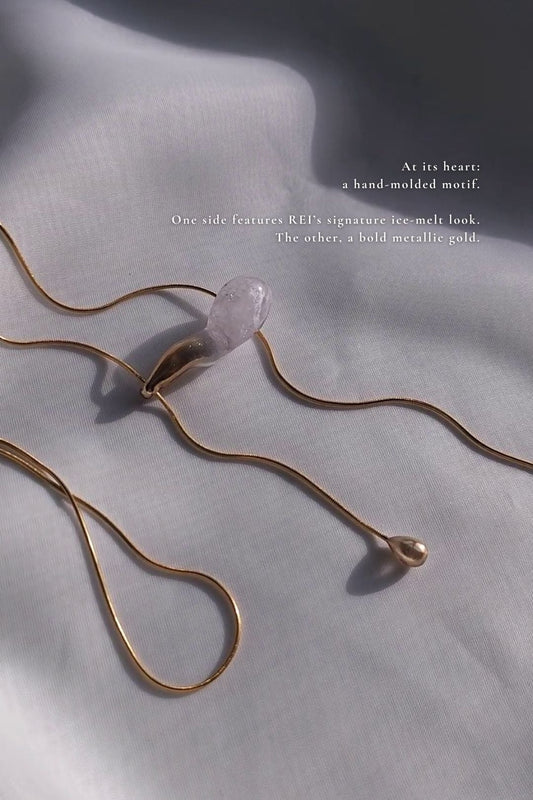 REI gold / multiway tie necklace - flow