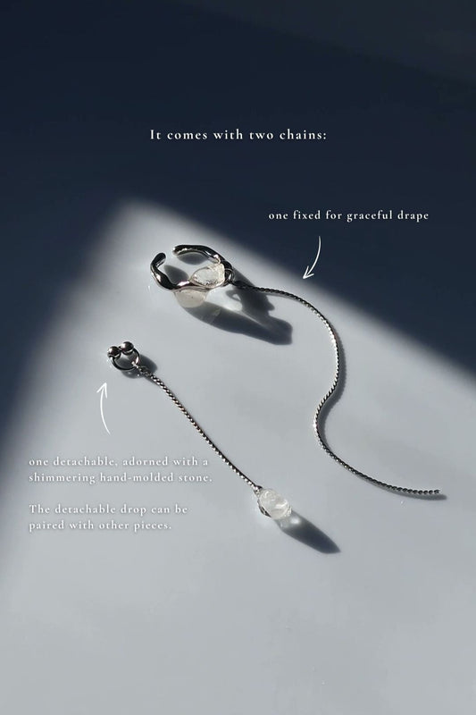 REI silver / multiway chain ear cuff