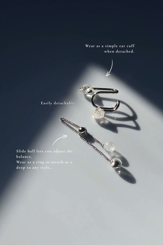 REI multiway ear cuff and ring detached, with adjustable chain drop convertible into a separate ring.