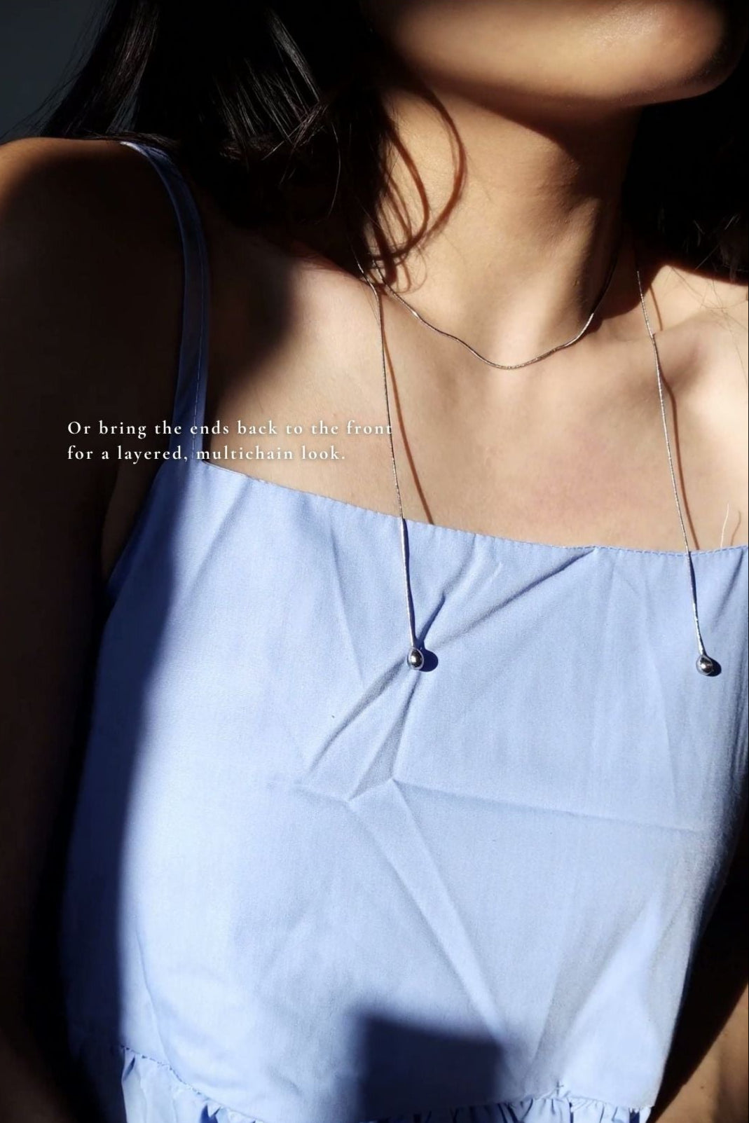 REI silver / multiway tie necklace
