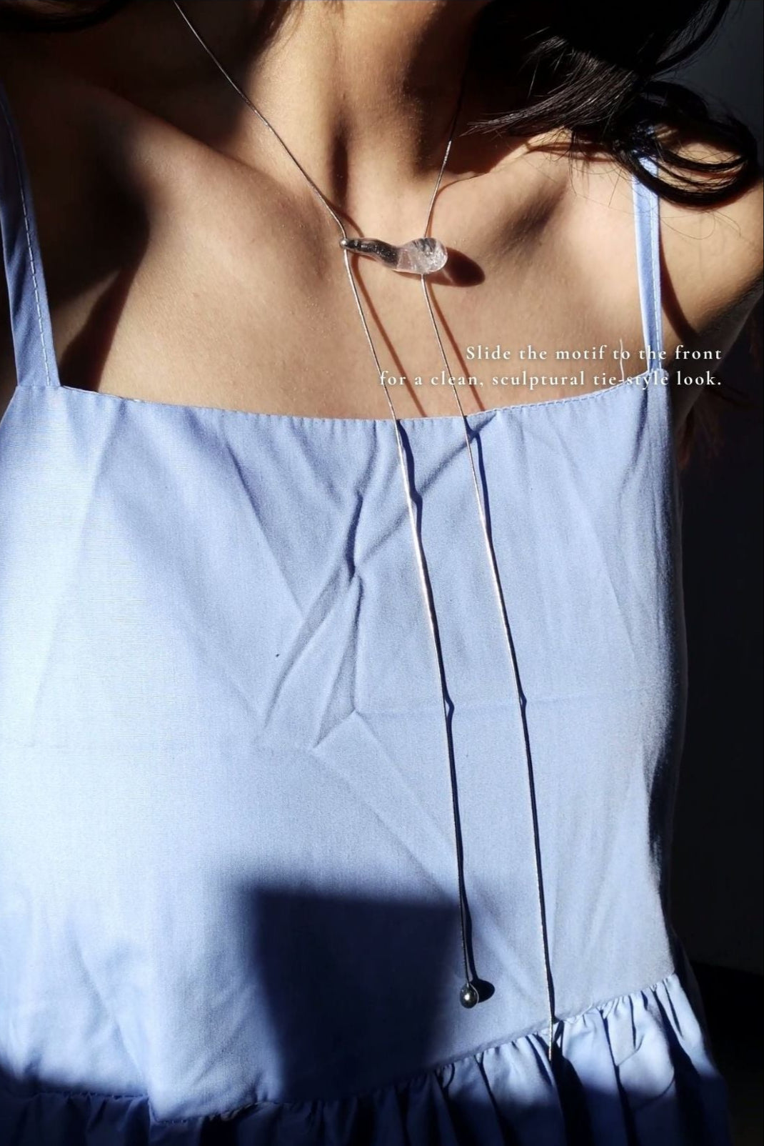REI silver / multiway tie necklace