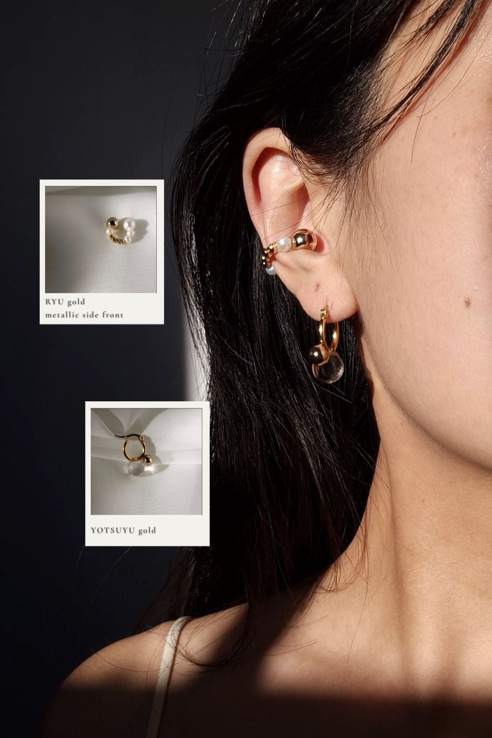 RYU - gold / reversible ear cuff
