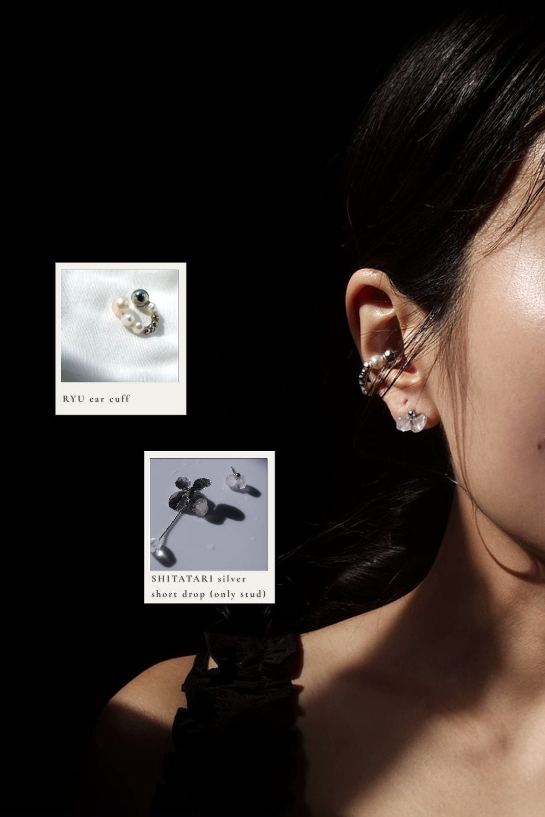 RYU - silver / reversible ear cuff