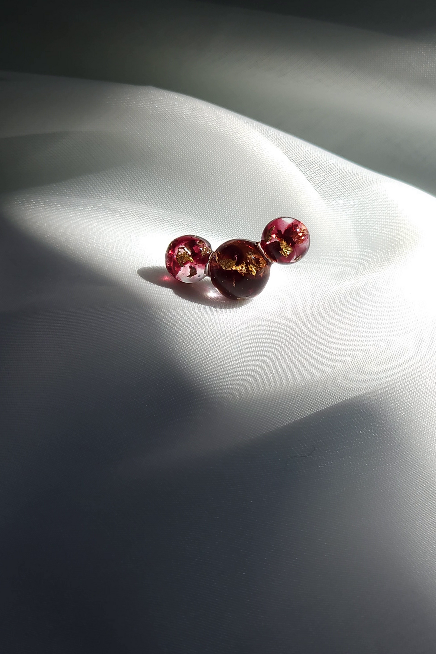 dark cherry convertible drop earring with removable chains