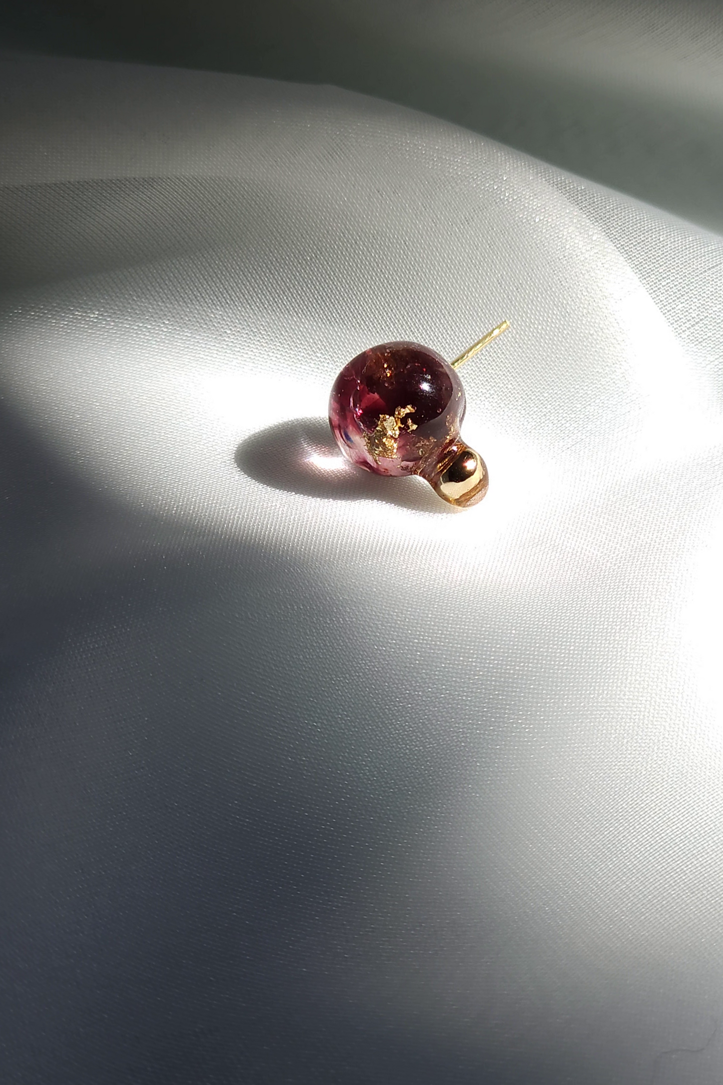 dark cherry convertible earring with removable chain drop stud only