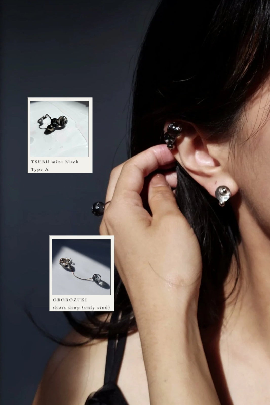 TSUBU mini black / climber & ear cuff