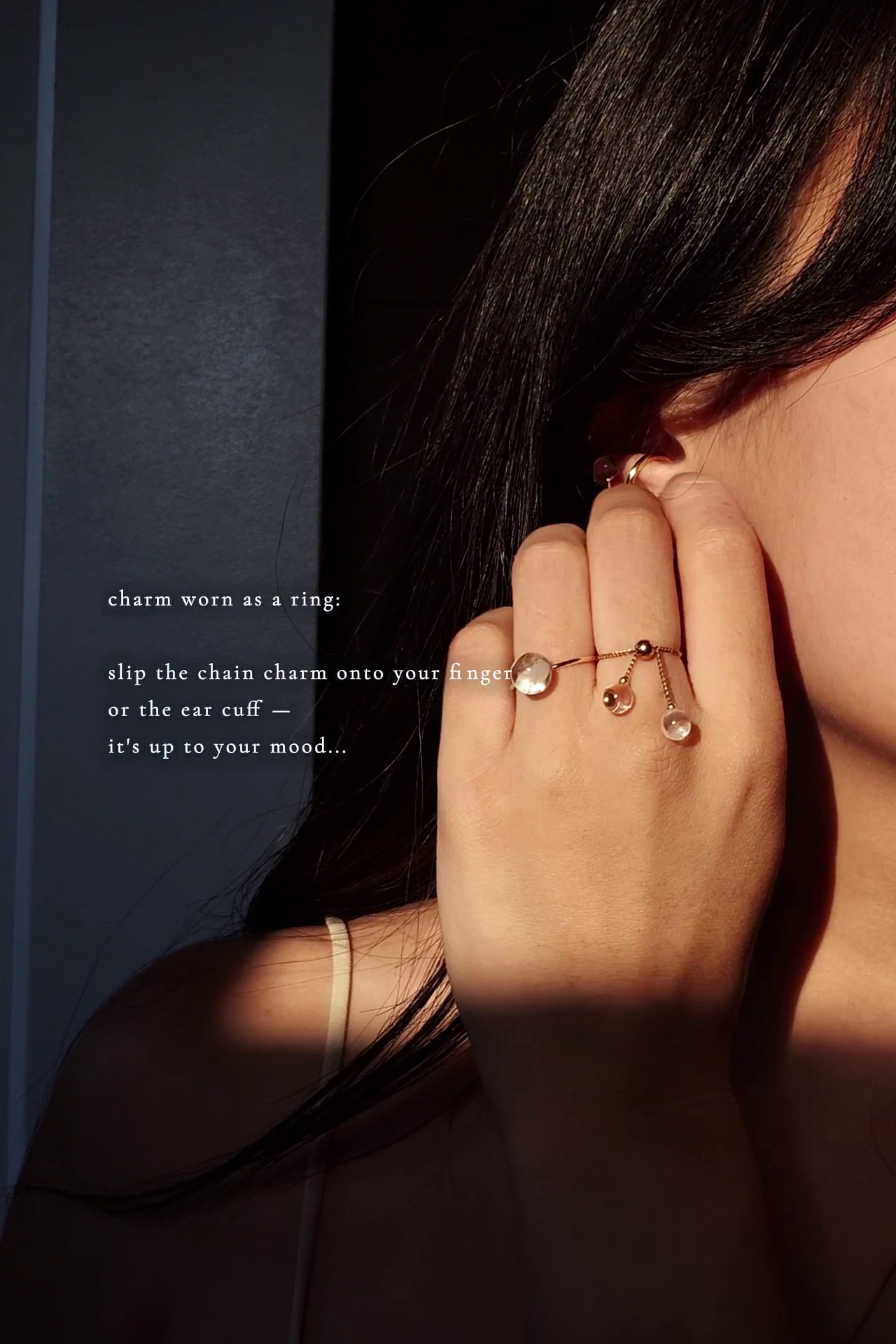 REI gold / multiway ear cuff & ring