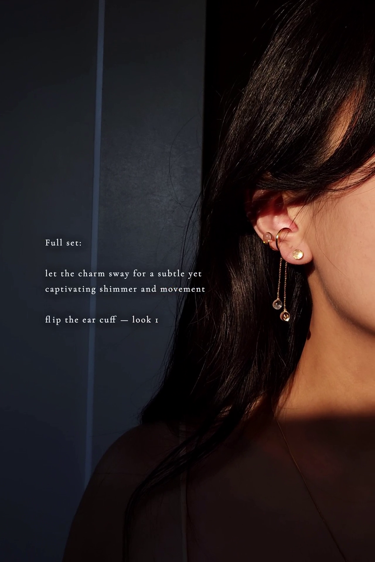REI gold / multiway ear cuff & ring