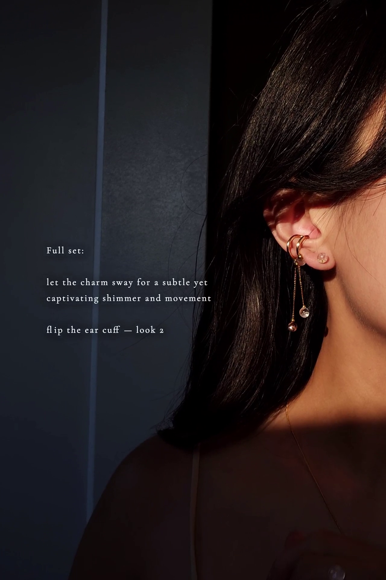 REI gold / multiway ear cuff & ring