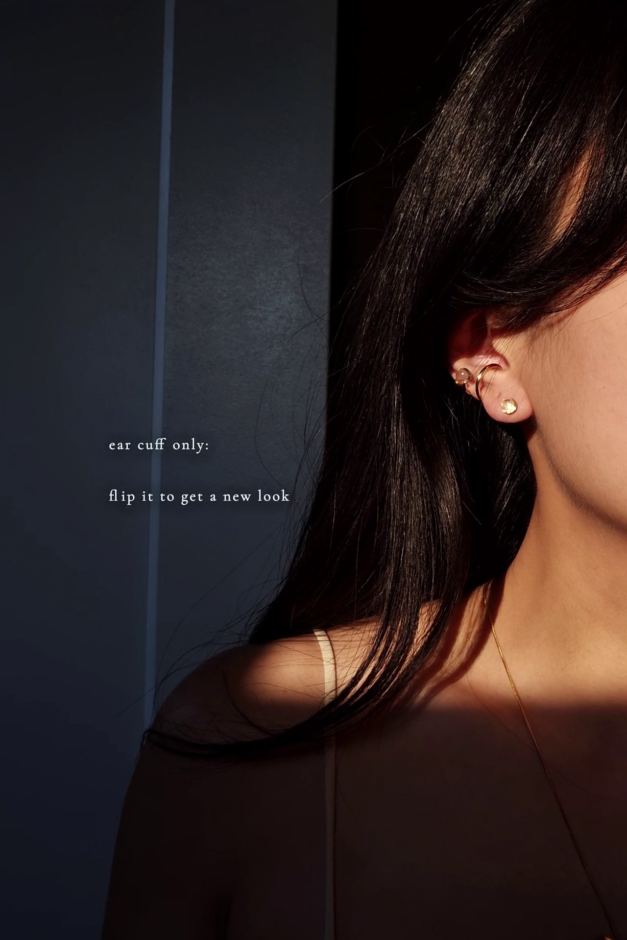 REI gold / multiway ear cuff & ring