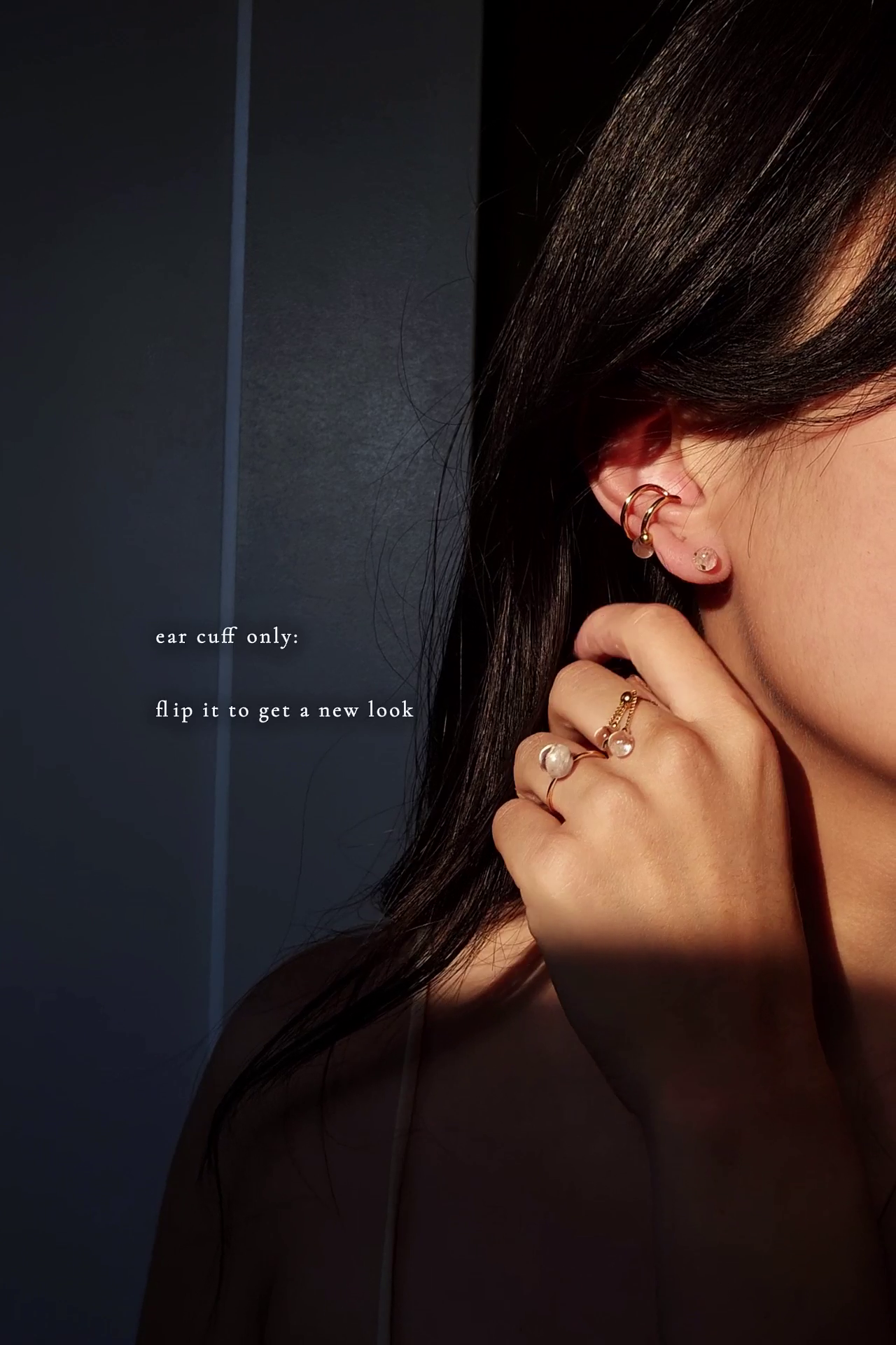 REI gold / multiway ear cuff & ring