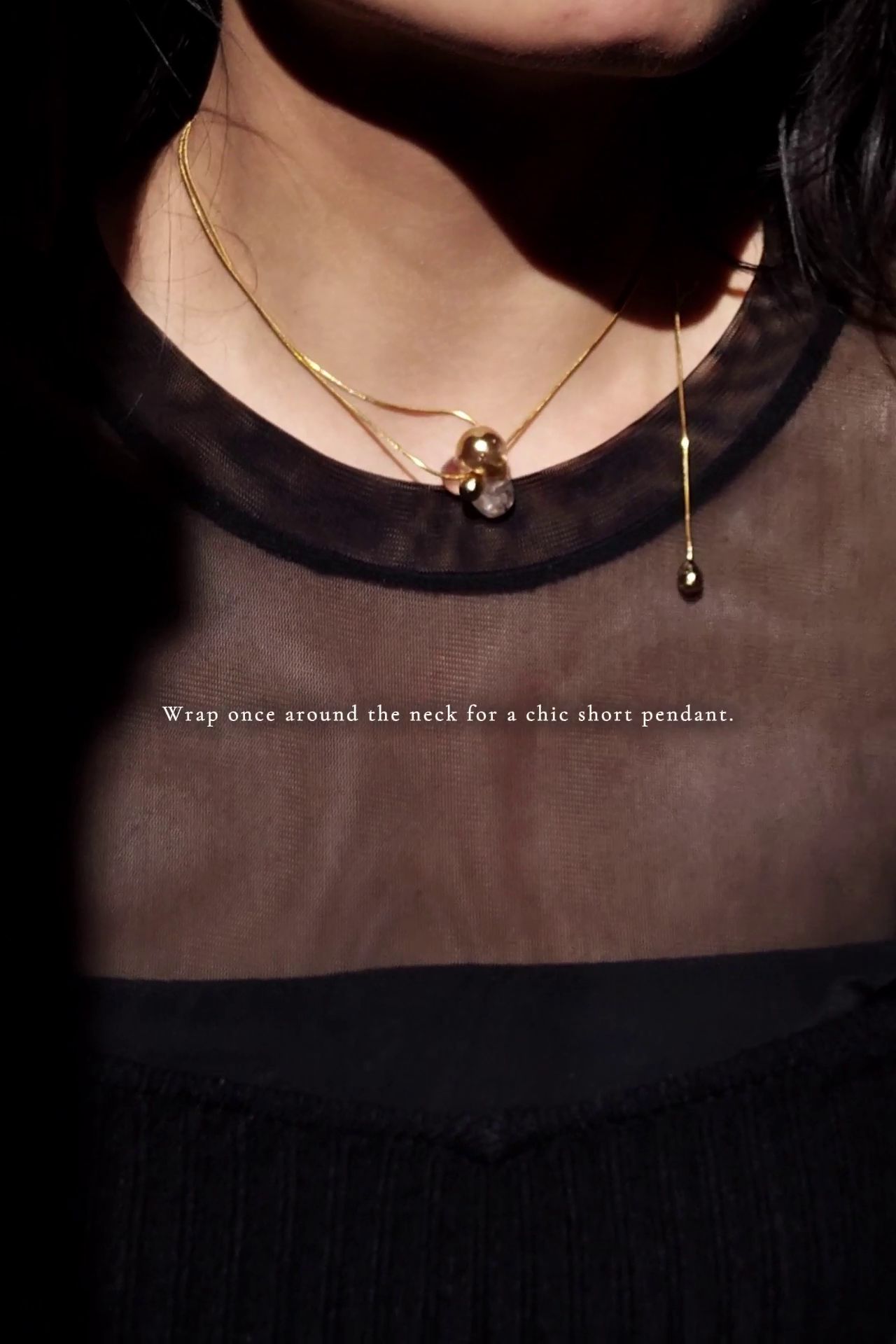 REI gold / multiway tie necklace