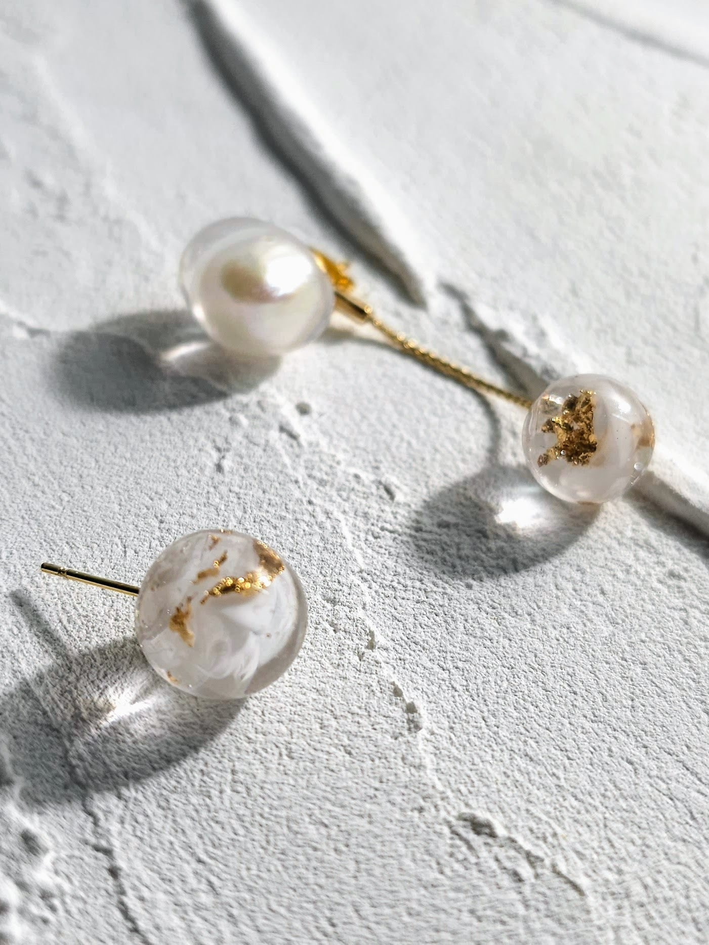 Moya Stud - hand-molded orb earrings with short drop