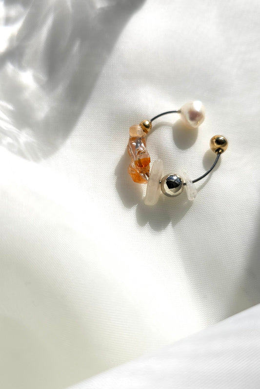 KOORI - orange / ring & ear cuff
