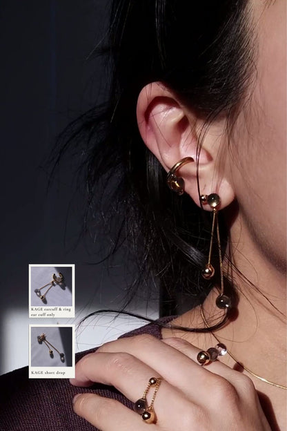 KAGE gold / ear cuff & ring
