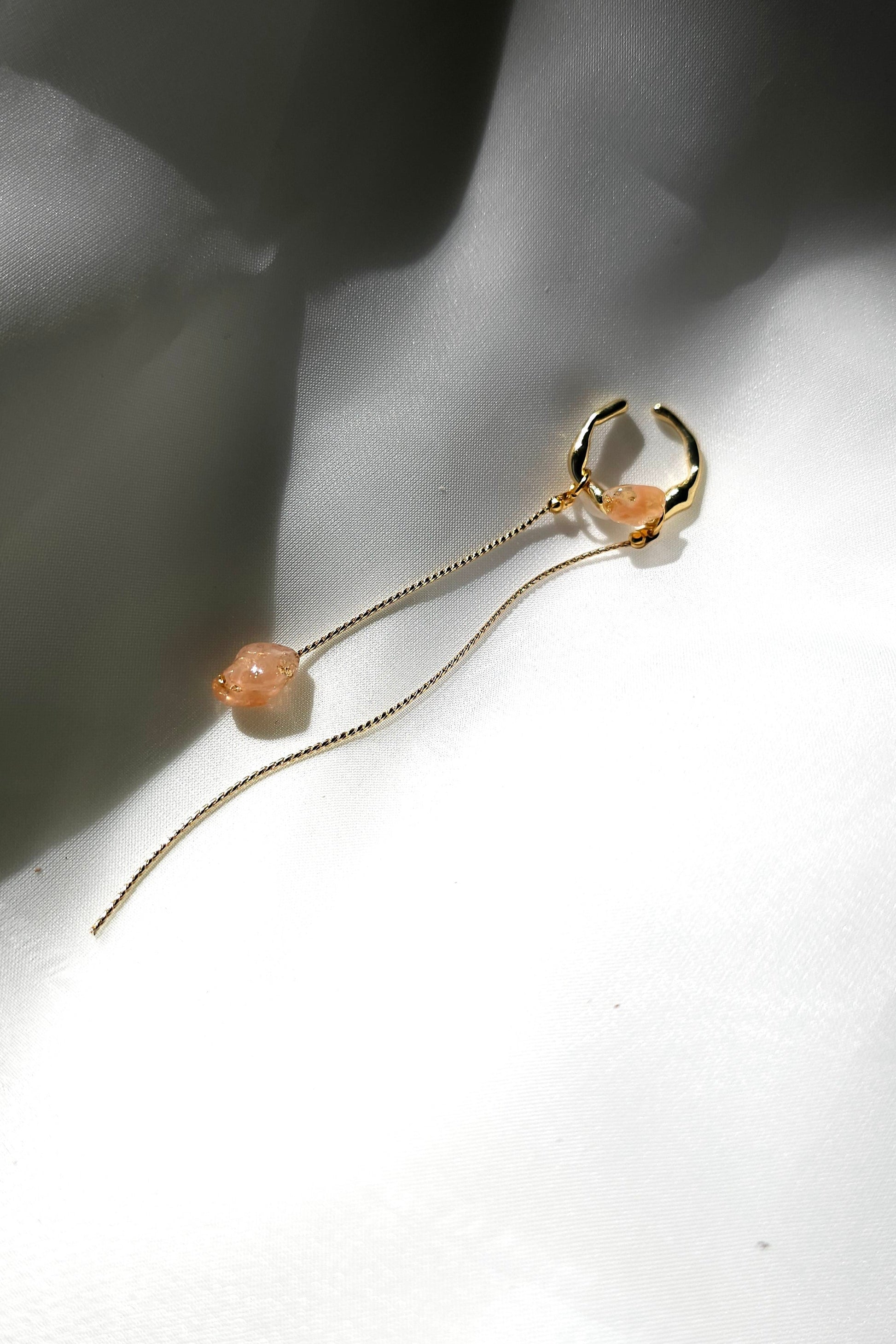 orange gold convertible chain ear cuff