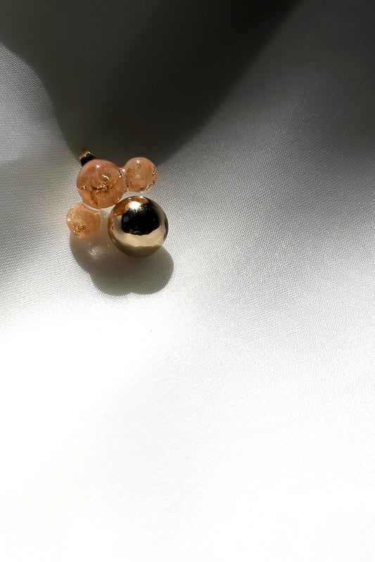 orange beige convertible drop earring with removable drop