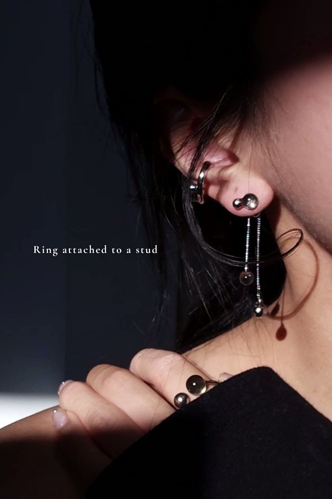 KAGE silver / ear cuff & ring