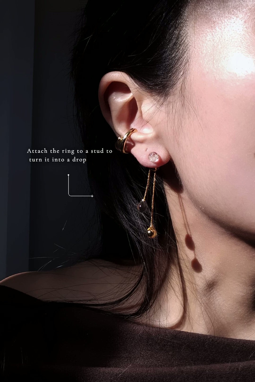 KAGE gold / multiway ear cuff & ring