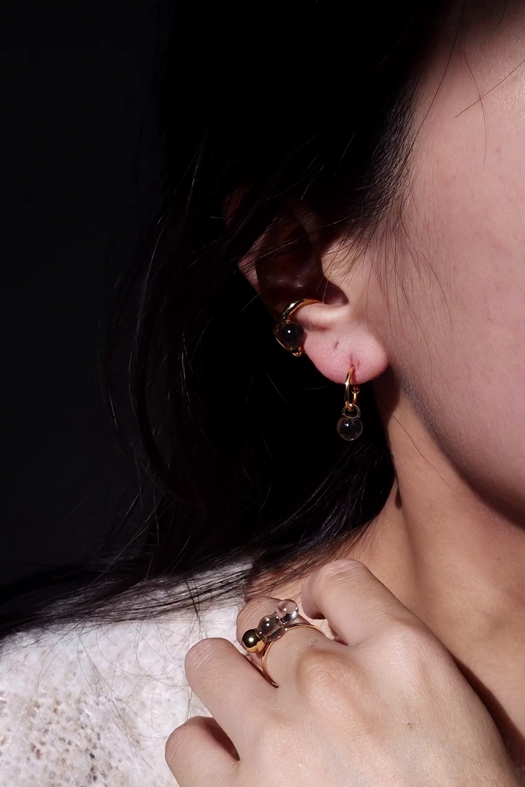 KAGE gold / multiway ear cuff & ring