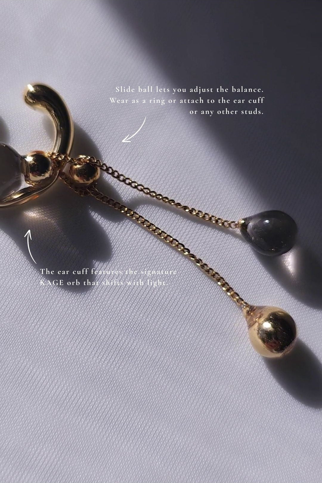 KAGE gold / multiway ear cuff & ring