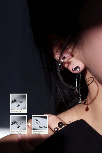 KAGE silver / ear cuff & ring