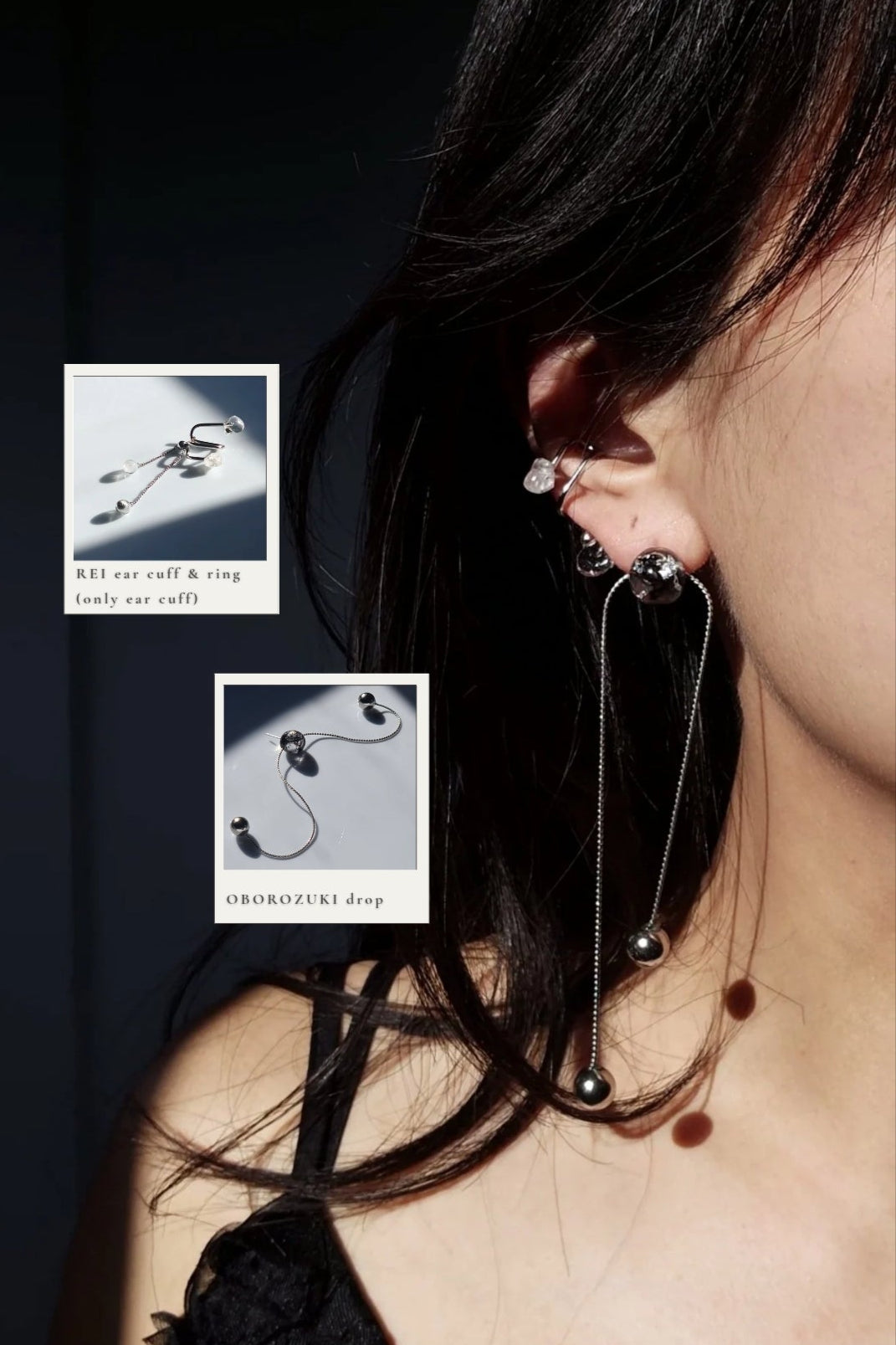 REI silver / multiway ear cuff & ring