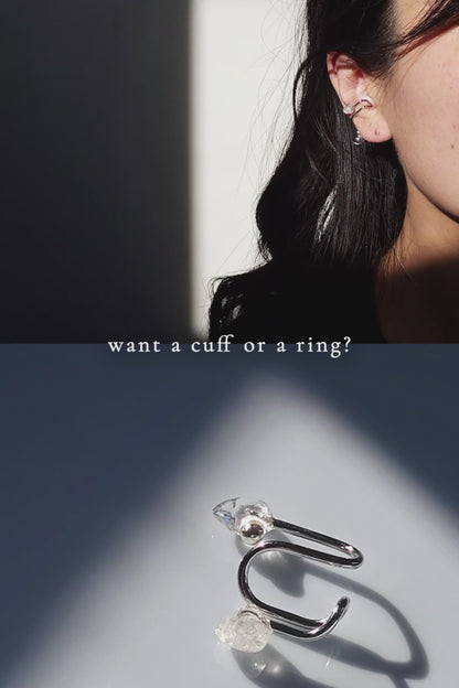 REI silver / multiway ear cuff & ring