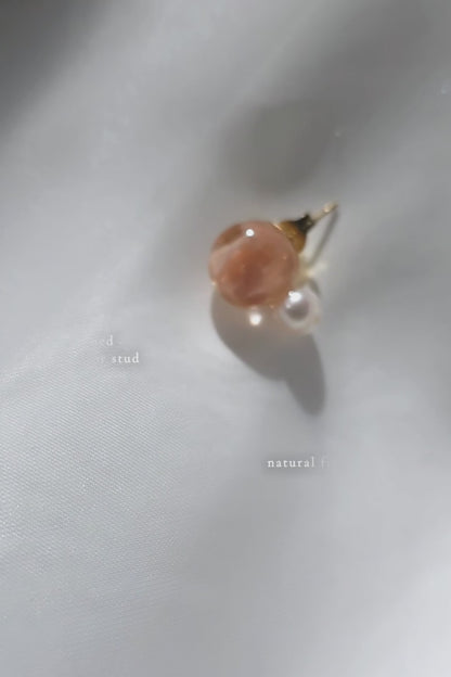 orange orb and pearl stud earring video