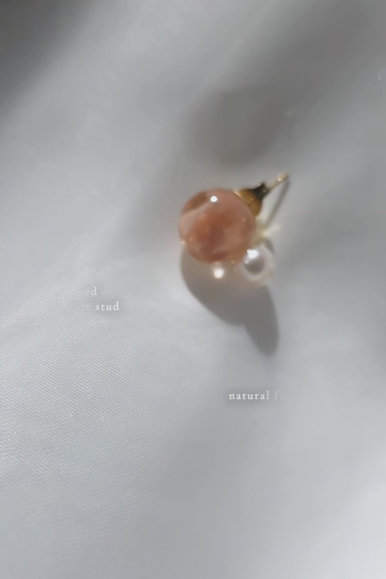 orange orb and pearl stud earring video