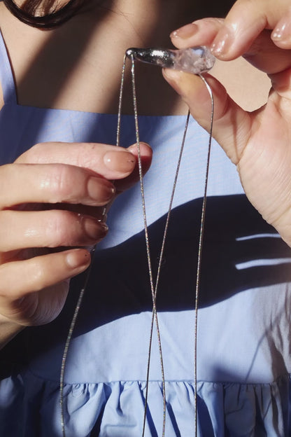 REI silver / multiway tie necklace