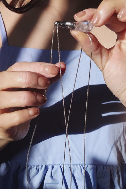 REI silver / tie necklace - flow
