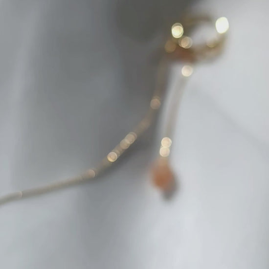 gold convertible chain ear cuff with removable chain orange drop