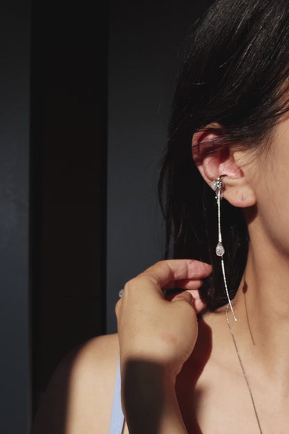 REI silver / multiway chain ear cuff