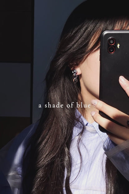 Mix & Match earring styling video featuring the SORA series—handcrafted blue orb earrings inspired by the sky, styled in multiple combinations.