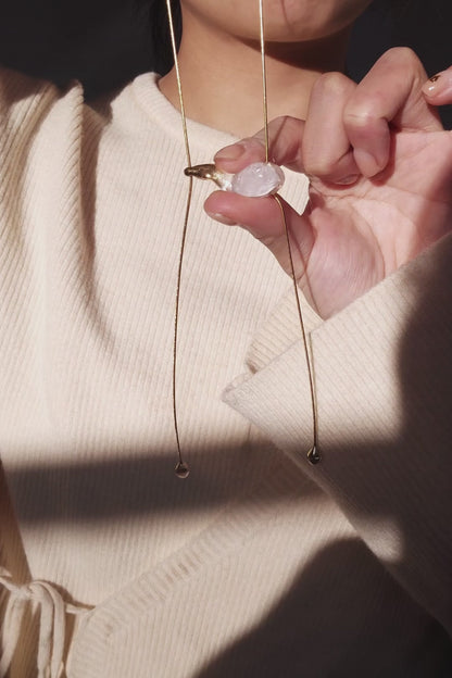REI gold / tie necklace - flow