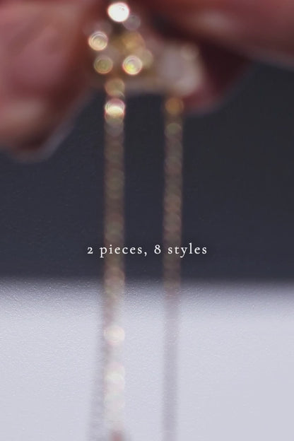 REI gold / multiway double chain ear cuff