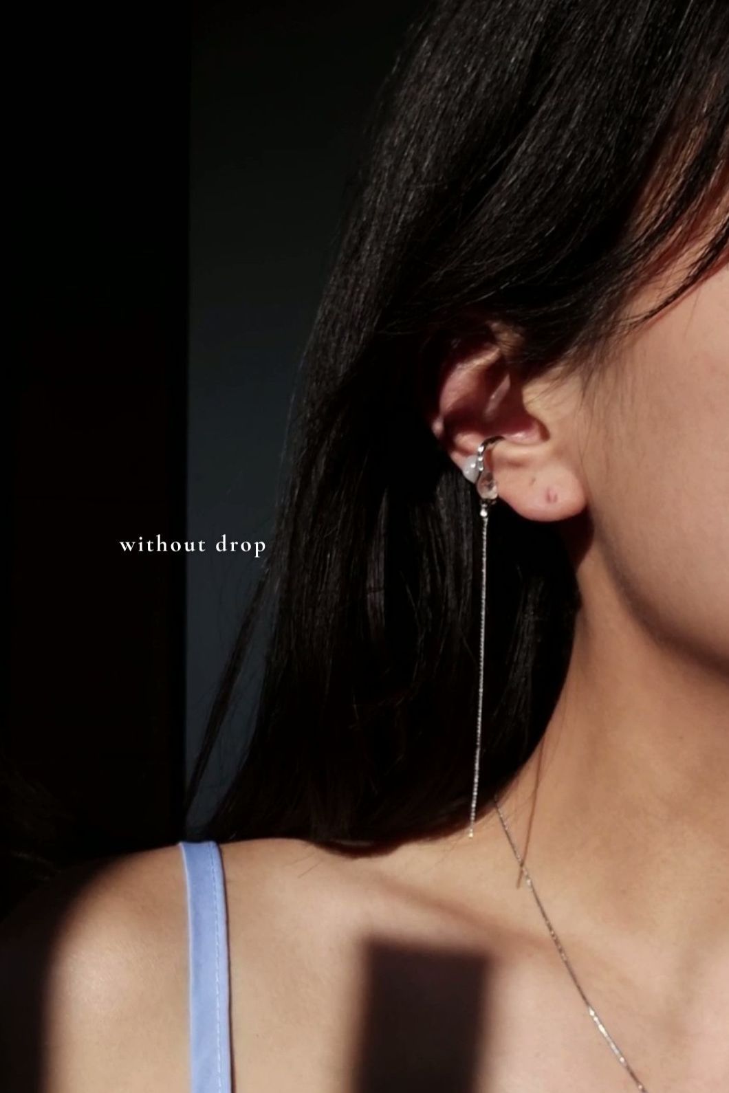 REI silver / double chain ear cuff