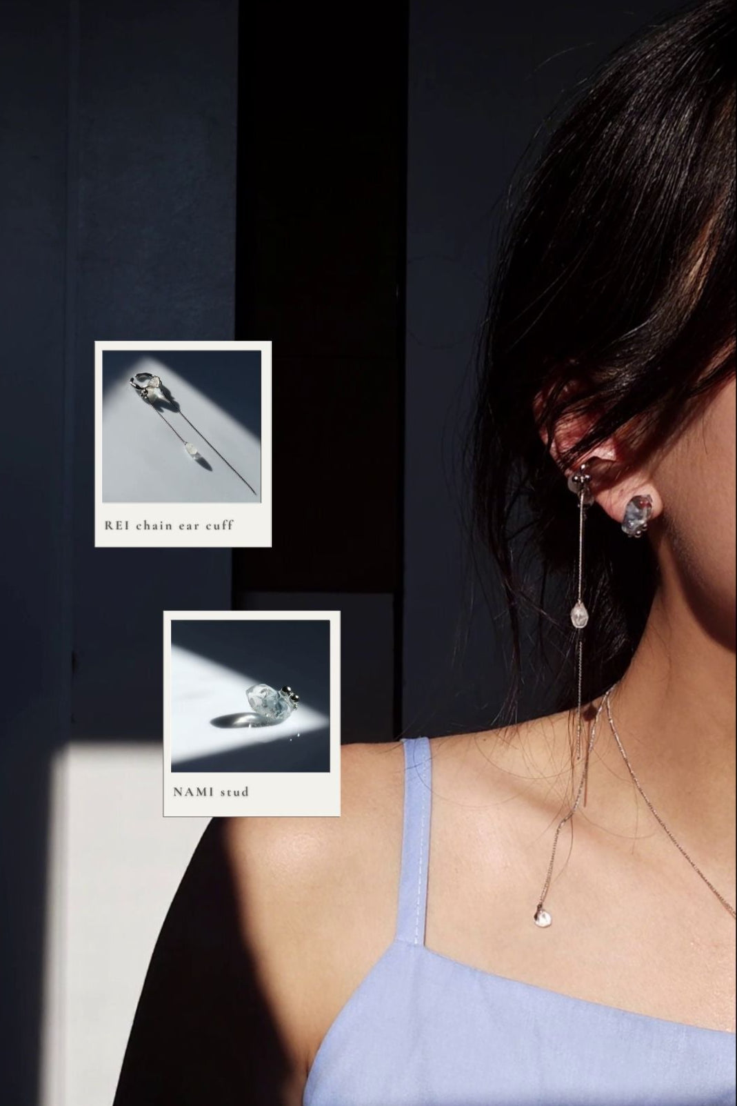 REI silver / multiway chain ear cuff