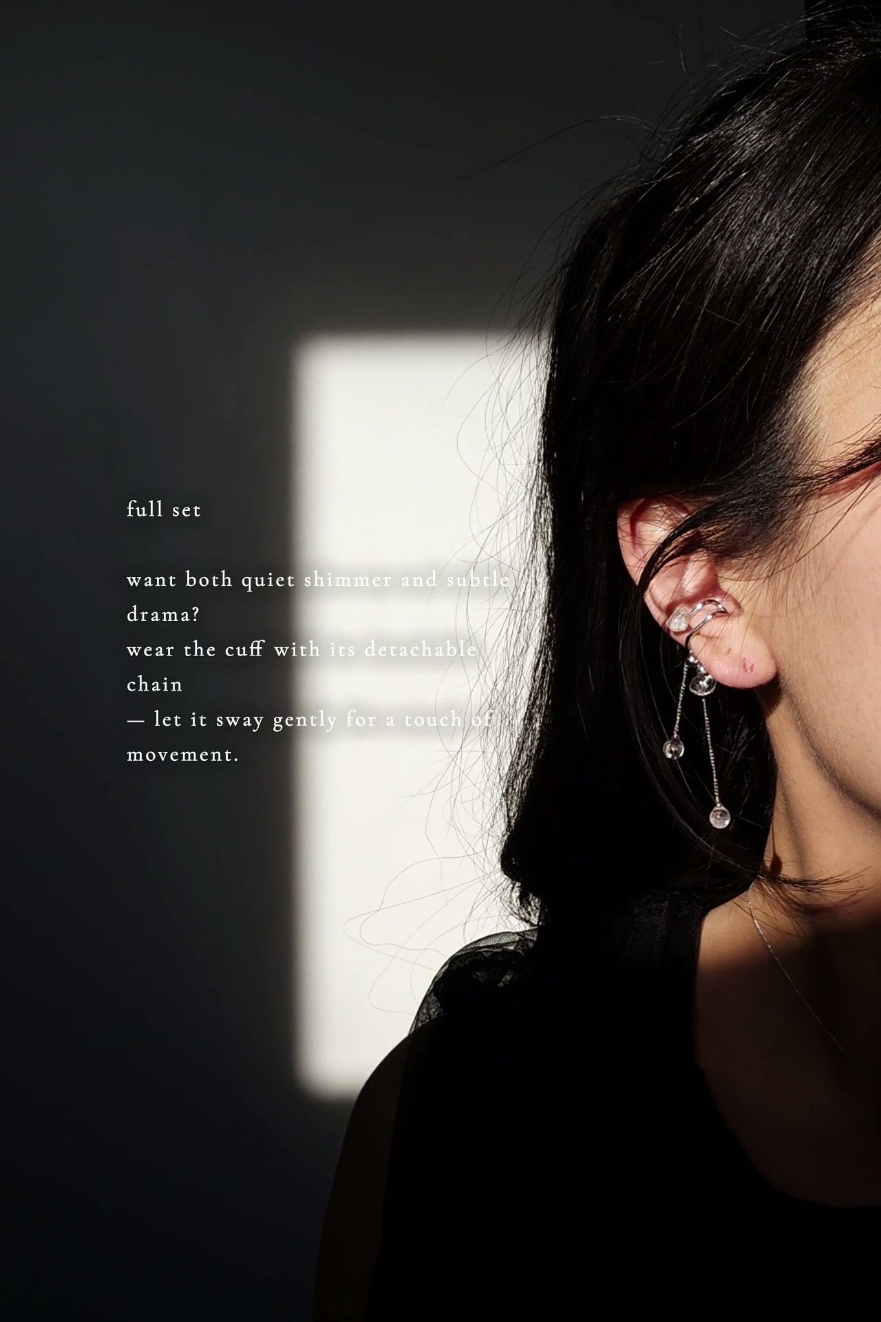REI multiway ear cuff and ring full set styled on model